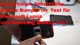 Handyhüllen Schutzhülle Schale Bumper im Test für Test Microsoft Lumia und Samsung Galaxy S 57 [upl. by Alexei609]