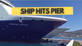 Cruise Ship Hits Pier During Docking in Turkey [upl. by Lirba637]