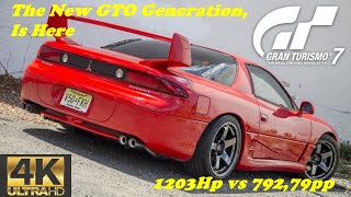 Gran Turismo 7  1203Hp Mitsubishi GTO Twin Turbo 1991 Swap Engine  Performance amp Setup PS5 [upl. by Noraf445]