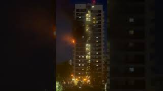 A flat fire in north Woolwich tower block london shorts [upl. by Ynahpets]