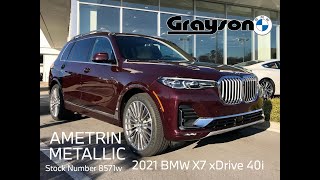 What color is Ametrin Metallic 2021 X7 xDrive 40i in Ametrin Metallic at Grayson BMW in Knoxville [upl. by Brinn]