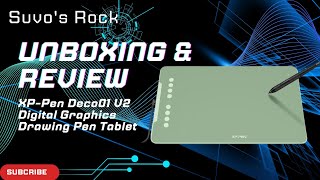 UNBOXING OF XPPen Deco01 V2 Digital Graphics Drawing Pen Tablet 10quot x 625quot inch Green [upl. by Areval]