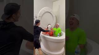 Water Bottle Flip Challenge in Giant Toilet LOSER PIE in FACE shorts [upl. by Schrader123]