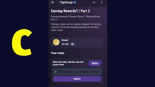 Earning Rewards Part 2  Tapswap Code  Earning Rewards Beware These 7 Staking RisksPart 2 [upl. by Viguerie]