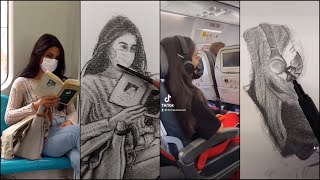 Drawing realistic portraits of strangers on the subway  Best Surprise Reactions 1 [upl. by Vod]