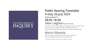 Martin Edwards  Day 172 PM 26 July 2024  Post Office Horizon IT Inquiry [upl. by Suirtimid]