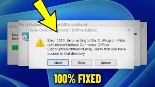 Error 1310 Error writing to file in Windows 11  10 8 7  How To Fix error 1310 While installing ✅ [upl. by Naus]