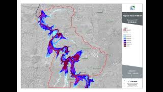 Nepean River flood animation for 1 in 100 year event [upl. by Aidas]