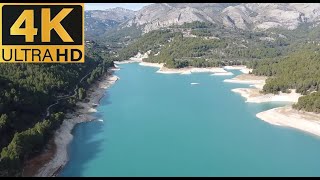 Embalse de Guadalest Un sitio muy bonito y relajante Pura naturaleza  viajes4k drone españa [upl. by Kralc701]