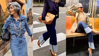 The MOST WEARABLE DENIM Trends for fall 2024  Natural Fashion for Women Over 60  Hottest Top Jeans [upl. by Pazia388]