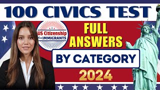 NEW 100 Civics Test Questions and Answers for US Citizenship Interview 2024  N400 Naturalization [upl. by Vincents]