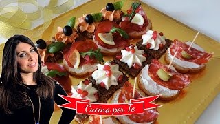 Canapè  Tartine per Aperitivo  Ricette Veloci [upl. by Babbette]