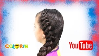 Peinado con Trenza de lado holandesa  Trenza lateral  Side braid  Colorin [upl. by Ahseinek]