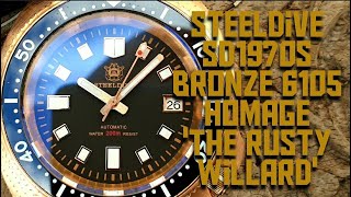 SteelDive SD1970S  Bronze Seiko 6105 homage  The Watcher [upl. by Macnair556]