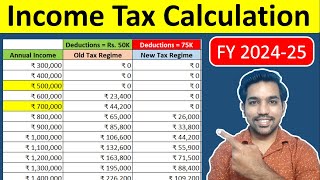 New Income Tax Calculation 202425  Tax Slab Rates for Old amp New Tax Regime [upl. by Nitin]