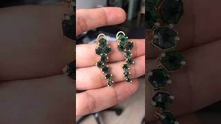 758 carat Colombian trapiche emerald earrings youtubeshort shorts fy viralshort rajabbutt94 [upl. by Mailliwnhoj]