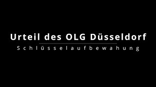 WaffG  Urteil OLG Düsseldorf zur Schlüsselaufbewahrung [upl. by Emmye]