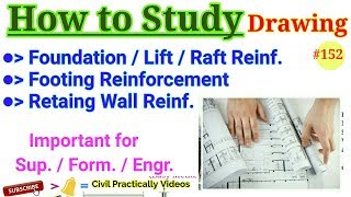 RCCFooting Reinforcement Drawing ReadingStudy  Raft Reinforcement  Retaining Wall Reinforcement [upl. by Meuse]