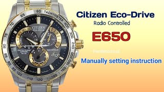 Citizen EcoDrive E650 Setting instruction  TrendWatchLab  TimeCalendarChrono amp Alarm setting [upl. by Abigael]