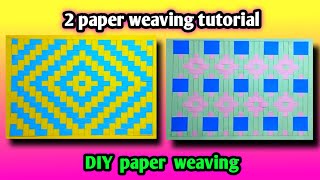 2 simple paper weaving paper weaving tutorial weaving with paper strips tejido de papel [upl. by Cherri622]