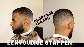 Hoge Drop Fade  Baard  Overloop Tutorial  EASY [upl. by Lauter]