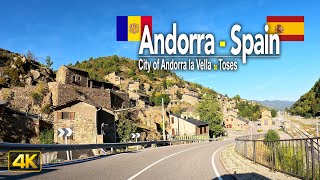 Driving from Andorra 🇦🇩 to Spain 🇪🇸  Drive from the City of Andorra la Vella to the Town of Toses [upl. by Hufnagel]