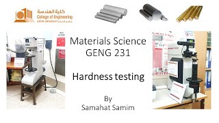 Hardness Test  Materials Science [upl. by Greggory]