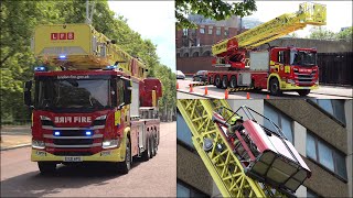 NEW Super Ladder Truck London Fire Brigade 64m Turntable Ladder in Action [upl. by Betthel191]