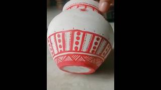 Pot decoration idea diy painting viralvideo colors [upl. by Anaynek]