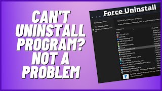 Cant Uninstall Program Not A Problem [upl. by Aniram348]