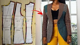 How to draft a blazer jacket with notched collar part 1  pattern drafting  beginners friendly [upl. by Aierbma349]