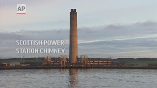 Scottish power station chimney demolished [upl. by Garvey381]