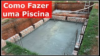 COMO FAZER UMA PISCINA DE ALVENARIA 3 X 6 COM PRAINHA E HIDROMASSAGEM [upl. by Brick]