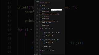 Diamond Star Pattern Code in C Language In VS Code codequestcodingclanguage ytshorts [upl. by Reave459]