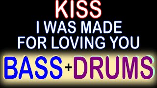 Kiss  I Was Made For Loving You Guitar Backing Track with Karaoke Lyrics [upl. by Uund]