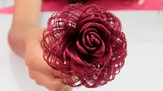 Como hacer una rosa de tela  Dia de las madres  Fabric Flowers Roses Loveluzlop [upl. by Sergias641]