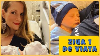 Ziua 1 cu un NouNascut 🤱 Prima Baita Alaptat Recuperare dupa Cezariana 🎈 [upl. by Nilcaj876]