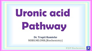 24 Uronic acid Pathway  Carbohydrate Metabolism  Biochemistry  NJOY Biochemistry [upl. by Ynes]