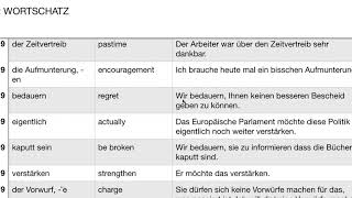 Deutsch  Aspekte  Wortschatz  B2  Kapitel 9 [upl. by Anaher]