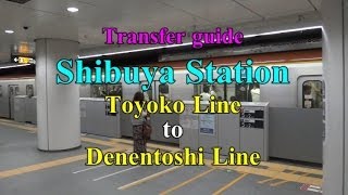 【Transfer guide】Shibuya Station quotTokyu Toyoko Linequot to quotTokyu Denentoshi Line quot [upl. by Lledner]