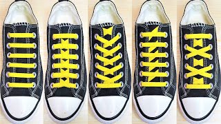 5 Ways to tie your shoelaces How to tie shoelaces shoes lace styles shoelace shorts viral [upl. by Ilanos408]