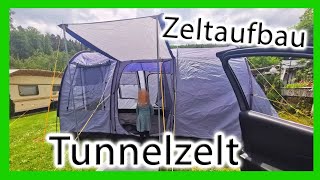 Zeltaufbau 4 Personen Tunnelzelt  Aufbauroutine  Tutorial [upl. by Noffihc]