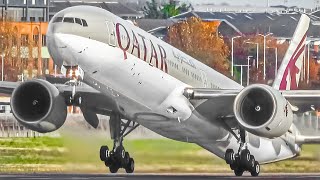 35 BIG PLANE TAKEOFFS and LANDINGS at LHR  London Heathrow Plane Spotting LHREGLL [upl. by Aihtak]