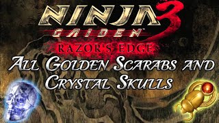 All Ninja Gaiden 3 Razors Edge Golden Scarabs and Crystal Skulls Locations [upl. by Noyes532]