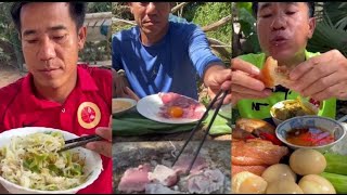 ASMR VANLONG VLOGS EATING SHOW yummy food mukbang ngontinhhay Boildeggs beefonrock [upl. by Eilasor]