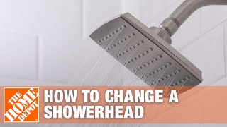 How to Replace a Showerhead – Installing a Showerhead  The Home Depot [upl. by Lentha]