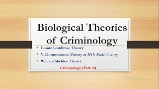 Biological Theories of Criminology Criminology Part 10 [upl. by Nyrek]