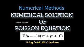 USING fx991MS CALCULATOR  NUMERICAL SOLUTION OF POISSON EQUATION  FINITE DIFFERENCE METHOD [upl. by Zenda]