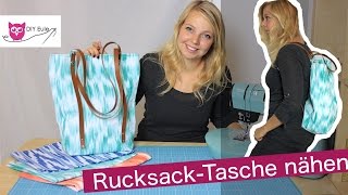 RucksackTasche mit Lederriemen nÃ¤hen â€“ DIY Eule RucksackTascheRamona [upl. by Oznol]