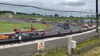 Brisca f2 roll over Grand national start clip Hednesford hills raceway [upl. by Arocal774]